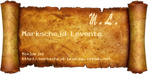 Markschejd Levente névjegykártya